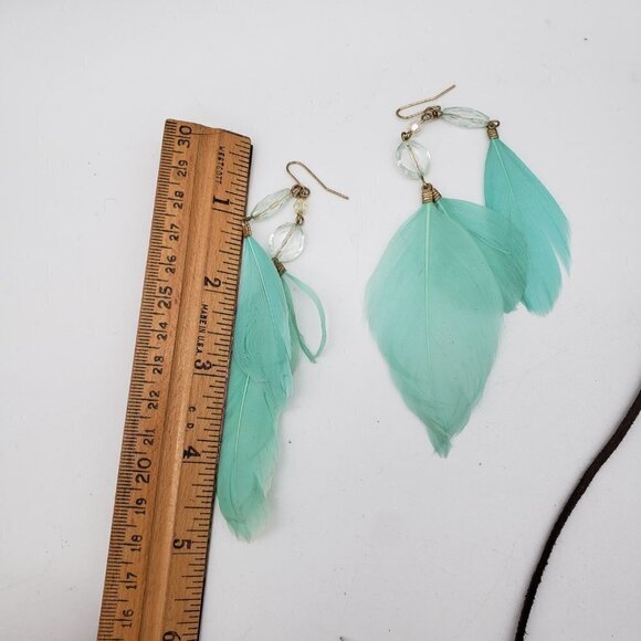 Lot of Funky Real Feather Jewelry - Pierced Earrings and Necklace - Picture 10 of 11